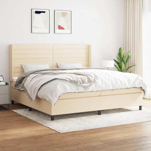 MOBCANT Boxspringbett mit Matratze, Bettrahmen Bettgestell Bettsystem Futonbett Geeignet für Hotel Gästezimmer Schulen Wohnungen Creme 200x200 cm Stoff MOBCANT Boxspringbett mit Matratze, Bettrahmen Bettgestell Bettsystem Futonbett Geeignet für Hotel Gästezimmer Schulen Wohnungen Creme 200x200 cm Stoff von MOBCANT