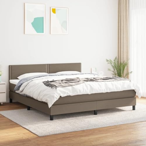 MOBCANT Boxspringbett mit Matratze, Bettrahmen Hausbett Polsterbett Bettsystem Geeignet für Schlafzimmer Schulen Hotel Wohnungen Taupe 180x200 cm Stoff MOBCANT Boxspringbett mit Matratze, Bettrahmen Hausbett Polsterbett Bettsystem Geeignet für Schlafzimmer Schulen Hotel Wohnungen Taupe 180x200 cm Stoff von MOBCANT