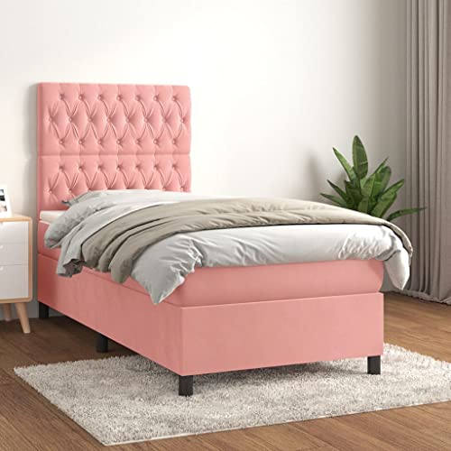 MOBCANT Boxspringbett mit Matratze, Bettrahmen Tagesbett Familienbett Futonbett Geeignet für Hotel Wohnungen Schlafzimmer Schulen Rosa 80x200 cm Samt MOBCANT Boxspringbett mit Matratze, Bettrahmen Tagesbett Familienbett Futonbett Geeignet für Hotel Wohnungen Schlafzimmer Schulen Rosa 80x200 cm Samt von MOBCANT