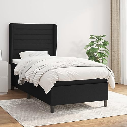 MOBCANT Boxspringbett mit Matratze, Bettstütze Bett Bettgestell Futonbett Geeignet für Schulen Schlafzimmer Gästezimmer Wohnungen Schwarz 90x190 cm Stoff MOBCANT Boxspringbett mit Matratze, Bettstütze Bett Bettgestell Futonbett Geeignet für Schulen Schlafzimmer Gästezimmer Wohnungen Schwarz 90x190 cm Stoff von MOBCANT