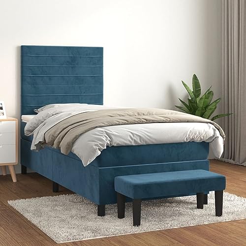 MOBCANT Boxspringbett mit Matratze, Bettstütze Bett Bettsystem Tagesbett Geeignet für Wohnungen Schlafzimmer Hotel Gästezimmer Dunkelblau 100x200 cm Samt MOBCANT Boxspringbett mit Matratze, Bettstütze Bett Bettsystem Tagesbett Geeignet für Wohnungen Schlafzimmer Hotel Gästezimmer Dunkelblau 100x200 cm Samt von MOBCANT