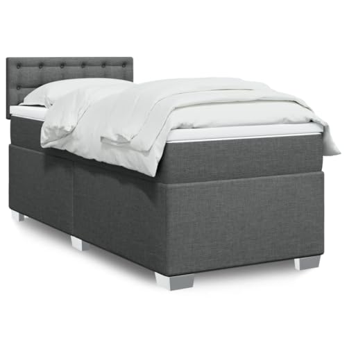 MOBCANT Boxspringbett mit Matratze, Bettstütze Einzelbett Futonbett Bett Geeignet für Gästezimmer Hotel Wohnungen Schulen Dunkelgrau 90x200 cm Stoff MOBCANT Boxspringbett mit Matratze, Bettstütze Einzelbett Futonbett Bett Geeignet für Gästezimmer Hotel Wohnungen Schulen Dunkelgrau 90x200 cm Stoff von MOBCANT