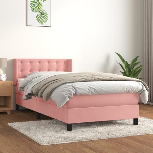 MOBCANT Boxspringbett mit Matratze, Bettsystem Einzelbett Bettgestell Futonbett Geeignet für Hotel Schlafzimmer Schulen Gästezimmer Rosa 90x200 cm Samt MOBCANT Boxspringbett mit Matratze, Bettsystem Einzelbett Bettgestell Futonbett Geeignet für Hotel Schlafzimmer Schulen Gästezimmer Rosa 90x200 cm Samt von MOBCANT