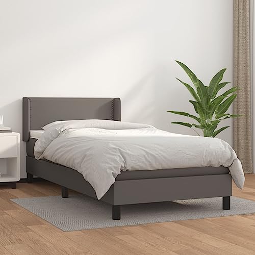 MOBCANT Boxspringbett mit Matratze, Bettsystem Familienbett Betten Futonbett Geeignet für Wohnungen Hotel Gästezimmer Schlafzimmer Grau 90x200 cm Kunstleder MOBCANT Boxspringbett mit Matratze, Bettsystem Familienbett Betten Futonbett Geeignet für Wohnungen Hotel Gästezimmer Schlafzimmer Grau 90x200 cm Kunstleder von MOBCANT