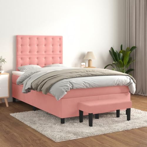 MOBCANT Boxspringbett mit Matratze, Bettsystem Tagesbett Bett Familienbett Geeignet für Schlafzimmer Hotel Wohnungen Schulen Rosa 120x200 cm Samt MOBCANT Boxspringbett mit Matratze, Bettsystem Tagesbett Bett Familienbett Geeignet für Schlafzimmer Hotel Wohnungen Schulen Rosa 120x200 cm Samt von MOBCANT