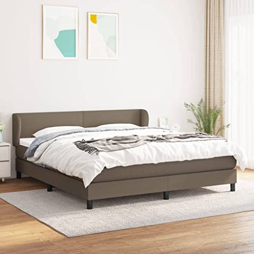 MOBCANT Boxspringbett mit Matratze, Doppelbett Bett Bettgestell Tagesbett Geeignet für Schlafzimmer Wohnungen Gästezimmer Schulen Taupe 180x200 cm Stoff MOBCANT Boxspringbett mit Matratze, Doppelbett Bett Bettgestell Tagesbett Geeignet für Schlafzimmer Wohnungen Gästezimmer Schulen Taupe 180x200 cm Stoff von MOBCANT