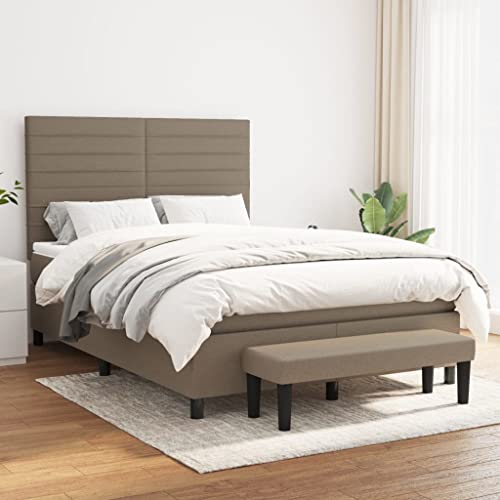 MOBCANT Boxspringbett mit Matratze, Doppelbett Familienbett Bettstütze Hausbett Geeignet für Wohnungen Schlafzimmer Gästezimmer Hotel Taupe 140x200 cm Stoff MOBCANT Boxspringbett mit Matratze, Doppelbett Familienbett Bettstütze Hausbett Geeignet für Wohnungen Schlafzimmer Gästezimmer Hotel Taupe 140x200 cm Stoff von MOBCANT