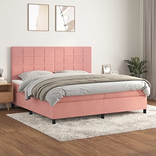 MOBCANT Boxspringbett mit Matratze, Familienbett Bett Hausbett Bettsystem Geeignet für Schulen Wohnungen Gästezimmer Hotel Rosa 200x200 cm Samt MOBCANT Boxspringbett mit Matratze, Familienbett Bett Hausbett Bettsystem Geeignet für Schulen Wohnungen Gästezimmer Hotel Rosa 200x200 cm Samt von MOBCANT