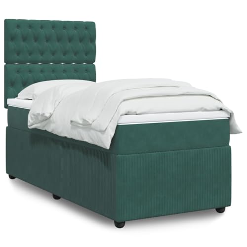 MOBCANT Boxspringbett mit Matratze, Familienbett Bettstütze Bettgestell Bettsystem Geeignet für Gästezimmer Wohnungen Hotel Schulen Dunkelgrün 90x200 cm Samt MOBCANT Boxspringbett mit Matratze, Familienbett Bettstütze Bettgestell Bettsystem Geeignet für Gästezimmer Wohnungen Hotel Schulen Dunkelgrün 90x200 cm Samt von MOBCANT