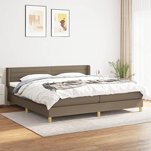 MOBCANT Boxspringbett mit Matratze, Familienbett Hausbett Tagesbett Bettgestell Geeignet für Schlafzimmer Wohnungen Gästezimmer Hotel Taupe 200x200 cm Stoff MOBCANT Boxspringbett mit Matratze, Familienbett Hausbett Tagesbett Bettgestell Geeignet für Schlafzimmer Wohnungen Gästezimmer Hotel Taupe 200x200 cm Stoff von MOBCANT