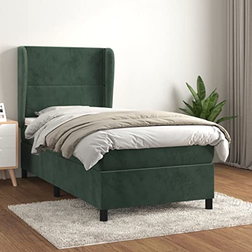 MOBCANT Boxspringbett mit Matratze, Familienbett Polsterbett Bettstütze Tagesbett Geeignet für Gästezimmer Wohnungen Schulen Schlafzimmer Dunkelgrün 100x200 cm Samt MOBCANT Boxspringbett mit Matratze, Familienbett Polsterbett Bettstütze Tagesbett Geeignet für Gästezimmer Wohnungen Schulen Schlafzimmer Dunkelgrün 100x200 cm Samt von MOBCANT