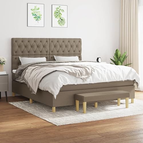 MOBCANT Boxspringbett mit Matratze, Futonbett Betten Bettrahmen Bettstütze Geeignet für Schulen Schlafzimmer Gästezimmer Wohnungen Taupe 160x200 cm Stoff MOBCANT Boxspringbett mit Matratze, Futonbett Betten Bettrahmen Bettstütze Geeignet für Schulen Schlafzimmer Gästezimmer Wohnungen Taupe 160x200 cm Stoff von MOBCANT