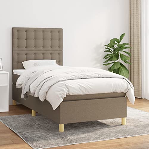 MOBCANT Boxspringbett mit Matratze, Futonbett Bettstütze Bettrahmen Polsterbett Geeignet für Schlafzimmer Hotel Gästezimmer Wohnungen Taupe 90x200 cm Stoff MOBCANT Boxspringbett mit Matratze, Futonbett Bettstütze Bettrahmen Polsterbett Geeignet für Schlafzimmer Hotel Gästezimmer Wohnungen Taupe 90x200 cm Stoff von MOBCANT