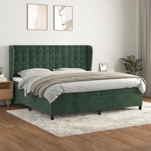 MOBCANT Boxspringbett mit Matratze, Futonbett Bettstütze Polsterbett Bettgestell Geeignet für Hotel Gästezimmer Schlafzimmer Wohnungen Dunkelgrün 200x200 cm Samt MOBCANT Boxspringbett mit Matratze, Futonbett Bettstütze Polsterbett Bettgestell Geeignet für Hotel Gästezimmer Schlafzimmer Wohnungen Dunkelgrün 200x200 cm Samt von MOBCANT