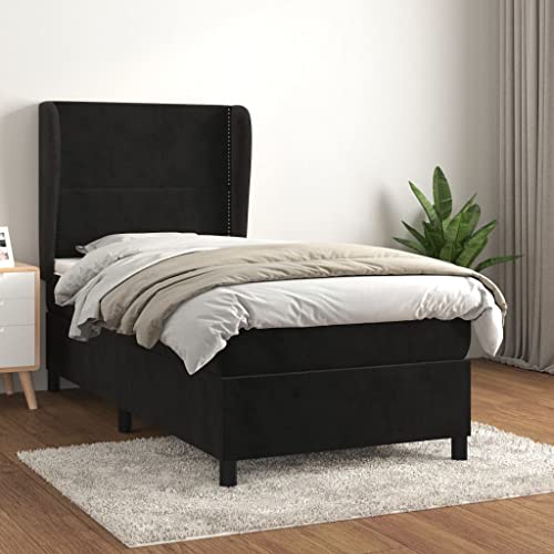 MOBCANT Boxspringbett mit Matratze, Futonbett Bettsystem Bett Tagesbett Geeignet für Schulen Gästezimmer Hotel Schlafzimmer Schwarz 100x200 cm Samt MOBCANT Boxspringbett mit Matratze, Futonbett Bettsystem Bett Tagesbett Geeignet für Schulen Gästezimmer Hotel Schlafzimmer Schwarz 100x200 cm Samt von MOBCANT