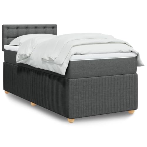 MOBCANT Boxspringbett mit Matratze, Futonbett Polsterbett Bettrahmen Bettgestell Geeignet für Schlafzimmer Schulen Gästezimmer Hotel Dunkelgrau 90x200 cm Stoff MOBCANT Boxspringbett mit Matratze, Futonbett Polsterbett Bettrahmen Bettgestell Geeignet für Schlafzimmer Schulen Gästezimmer Hotel Dunkelgrau 90x200 cm Stoff von MOBCANT
