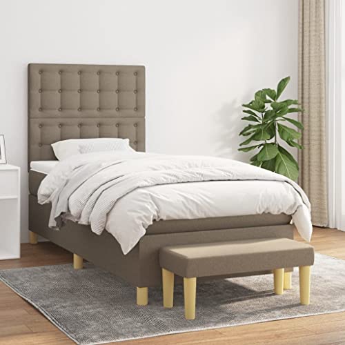 MOBCANT Boxspringbett mit Matratze, Futonbett Tagesbett Doppelbett Betten Geeignet für Schlafzimmer Wohnungen Schulen Hotel Taupe 100x200 cm Stoff MOBCANT Boxspringbett mit Matratze, Futonbett Tagesbett Doppelbett Betten Geeignet für Schlafzimmer Wohnungen Schulen Hotel Taupe 100x200 cm Stoff von MOBCANT