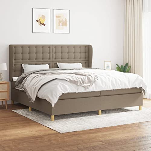 MOBCANT Boxspringbett mit Matratze, Hausbett Bett Polsterbett Bettstütze Geeignet für Hotel Schulen Schlafzimmer Gästezimmer Taupe 200x200 cm Stoff MOBCANT Boxspringbett mit Matratze, Hausbett Bett Polsterbett Bettstütze Geeignet für Hotel Schulen Schlafzimmer Gästezimmer Taupe 200x200 cm Stoff von MOBCANT
