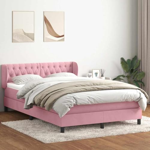 MOBCANT Boxspringbett mit Matratze, Hausbett Bettrahmen Bettgestell Futonbett Geeignet für Gästezimmer Hotel Schlafzimmer Wohnungen Rosa 140x210 cm Samt MOBCANT Boxspringbett mit Matratze, Hausbett Bettrahmen Bettgestell Futonbett Geeignet für Gästezimmer Hotel Schlafzimmer Wohnungen Rosa 140x210 cm Samt von MOBCANT