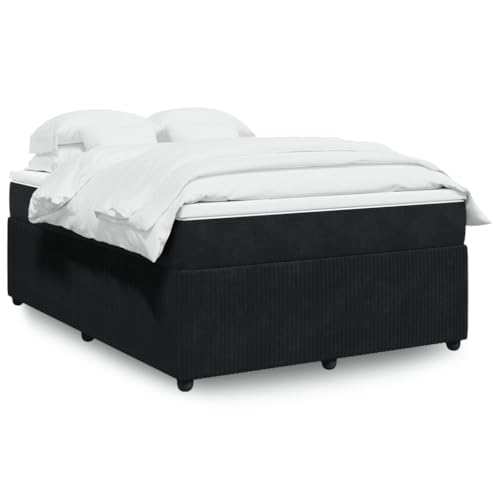 MOBCANT Boxspringbett mit Matratze, Hausbett Bettrahmen Futonbett Bett Geeignet für Schlafzimmer Gästezimmer Hotel Schulen Schwarz 140x190 cm Samt MOBCANT Boxspringbett mit Matratze, Hausbett Bettrahmen Futonbett Bett Geeignet für Schlafzimmer Gästezimmer Hotel Schulen Schwarz 140x190 cm Samt von MOBCANT