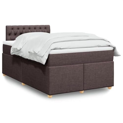 MOBCANT Boxspringbett mit Matratze, Hausbett Bettstütze Futonbett Bett Geeignet für Gästezimmer Wohnungen Hotel Schlafzimmer Dunkelbraun 120x190 cm Stoff von MOBCANT