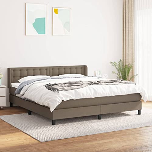 MOBCANT Boxspringbett mit Matratze, Hausbett Bettsystem Bettgestell Bettstütze Geeignet für Hotel Schulen Gästezimmer Wohnungen Taupe 160x200 cm Stoff MOBCANT Boxspringbett mit Matratze, Hausbett Bettsystem Bettgestell Bettstütze Geeignet für Hotel Schulen Gästezimmer Wohnungen Taupe 160x200 cm Stoff von MOBCANT