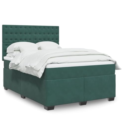 MOBCANT Boxspringbett mit Matratze, Hausbett Futonbett Polsterbett Tagesbett Geeignet für Hotel Schlafzimmer Schulen Gästezimmer Dunkelgrün 140x190 cm Samt MOBCANT Boxspringbett mit Matratze, Hausbett Futonbett Polsterbett Tagesbett Geeignet für Hotel Schlafzimmer Schulen Gästezimmer Dunkelgrün 140x190 cm Samt von MOBCANT