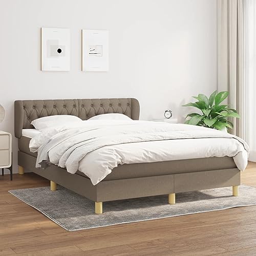MOBCANT Boxspringbett mit Matratze, Hausbett Polsterbett Futonbett Bettrahmen Geeignet für Hotel Schulen Wohnungen Schlafzimmer Taupe 140x190 cm Stoff MOBCANT Boxspringbett mit Matratze, Hausbett Polsterbett Futonbett Bettrahmen Geeignet für Hotel Schulen Wohnungen Schlafzimmer Taupe 140x190 cm Stoff von MOBCANT