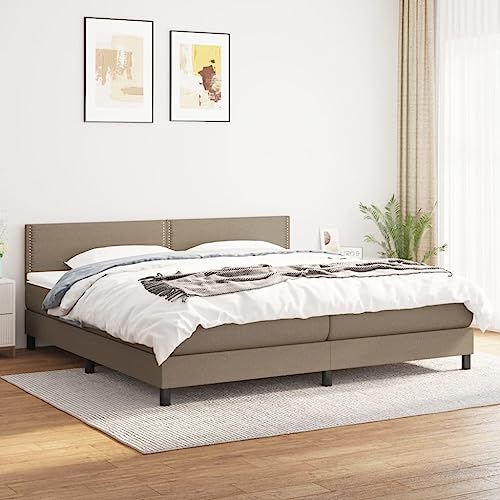 MOBCANT Boxspringbett mit Matratze, Hausbett Tagesbett Bettgestell Polsterbett Geeignet für Schlafzimmer Gästezimmer Schulen Wohnungen Taupe 200x200 cm Stoff MOBCANT Boxspringbett mit Matratze, Hausbett Tagesbett Bettgestell Polsterbett Geeignet für Schlafzimmer Gästezimmer Schulen Wohnungen Taupe 200x200 cm Stoff von MOBCANT