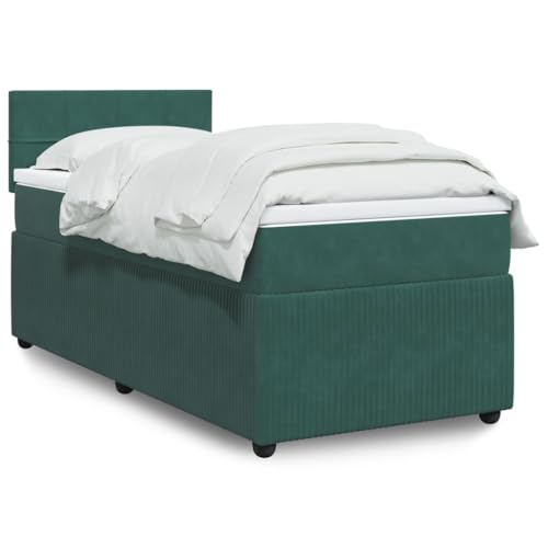 MOBCANT Boxspringbett mit Matratze, Polsterbett Bettrahmen Bettstütze Futonbett Geeignet für Hotel Gästezimmer Schulen Schlafzimmer Dunkelgrün 90x200 cm Samt MOBCANT Boxspringbett mit Matratze, Polsterbett Bettrahmen Bettstütze Futonbett Geeignet für Hotel Gästezimmer Schulen Schlafzimmer Dunkelgrün 90x200 cm Samt von MOBCANT
