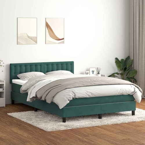 MOBCANT Boxspringbett mit Matratze, Polsterbett Bettrahmen Futonbett Bettstütze Geeignet für Schlafzimmer Schulen Wohnungen Hotel Dunkelgrün 140x210 cm Samt MOBCANT Boxspringbett mit Matratze, Polsterbett Bettrahmen Futonbett Bettstütze Geeignet für Schlafzimmer Schulen Wohnungen Hotel Dunkelgrün 140x210 cm Samt von MOBCANT