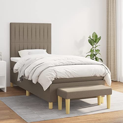 MOBCANT Boxspringbett mit Matratze, Polsterbett Einzelbett Betten Bett Geeignet für Hotel Gästezimmer Schulen Wohnungen Taupe 80x200 cm Stoff MOBCANT Boxspringbett mit Matratze, Polsterbett Einzelbett Betten Bett Geeignet für Hotel Gästezimmer Schulen Wohnungen Taupe 80x200 cm Stoff von MOBCANT