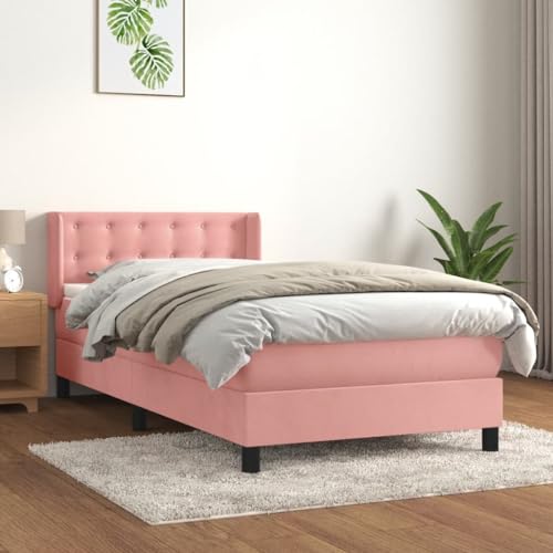 MOBCANT Boxspringbett mit Matratze, Polsterbett Futonbett Bettstütze Bettgestell Geeignet für Wohnungen Schulen Hotel Gästezimmer Rosa 100x200 cm Samt MOBCANT Boxspringbett mit Matratze, Polsterbett Futonbett Bettstütze Bettgestell Geeignet für Wohnungen Schulen Hotel Gästezimmer Rosa 100x200 cm Samt von MOBCANT