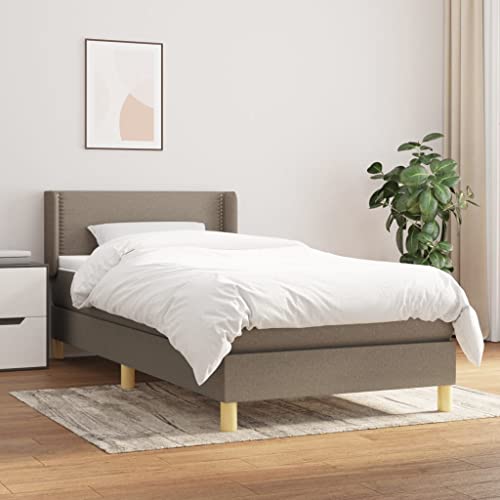MOBCANT Boxspringbett mit Matratze, Seniorenbett Einzelbett Bettrahmen Polsterbett Geeignet für Schlafzimmer Gästezimmer Wohnungen Schulen Taupe 90x190 cm Stoff MOBCANT Boxspringbett mit Matratze, Seniorenbett Einzelbett Bettrahmen Polsterbett Geeignet für Schlafzimmer Gästezimmer Wohnungen Schulen Taupe 90x190 cm Stoff von MOBCANT