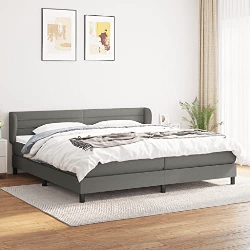 MOBCANT Boxspringbett mit Matratze, Tagesbett Futonbett Doppelbett Bettgestell Geeignet für Schulen Hotel Wohnungen Gästezimmer Dunkelgrau 200x200 cm Stoff MOBCANT Boxspringbett mit Matratze, Tagesbett Futonbett Doppelbett Bettgestell Geeignet für Schulen Hotel Wohnungen Gästezimmer Dunkelgrau 200x200 cm Stoff von MOBCANT