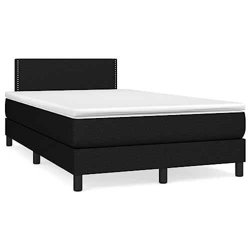 MOBCANT Boxspringbett mit Matratze, Tagesbett Futonbett Doppelbett Polsterbett Geeignet für Schlafzimmer Gästezimmer Wohnungen Schulen Schwarz 120x190 cm Stoff von MOBCANT