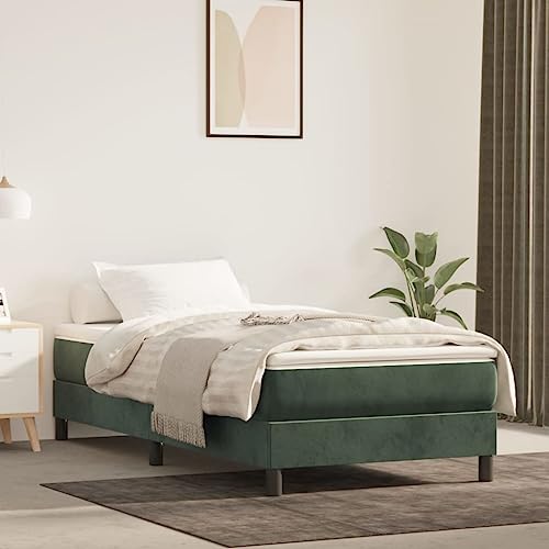 MOBCANT Boxspringbett mit Matratze, Tagesbett Hausbett Bett Polsterbett Geeignet für Gästezimmer Schlafzimmer Schulen Wohnungen Dunkelgrün 100x200 cm Samt MOBCANT Boxspringbett mit Matratze, Tagesbett Hausbett Bett Polsterbett Geeignet für Gästezimmer Schlafzimmer Schulen Wohnungen Dunkelgrün 100x200 cm Samt von MOBCANT