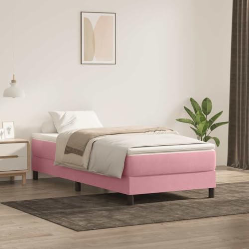 MOBCANT Boxspringbett ohne Matratze, Bettrahmen Einzelbett Bettgestell Seniorenbett Geeignet für Schulen Schlafzimmer Gästezimmer Hotel Rosa 80x220 cm Samt MOBCANT Boxspringbett ohne Matratze, Bettrahmen Einzelbett Bettgestell Seniorenbett Geeignet für Schulen Schlafzimmer Gästezimmer Hotel Rosa 80x220 cm Samt von MOBCANT