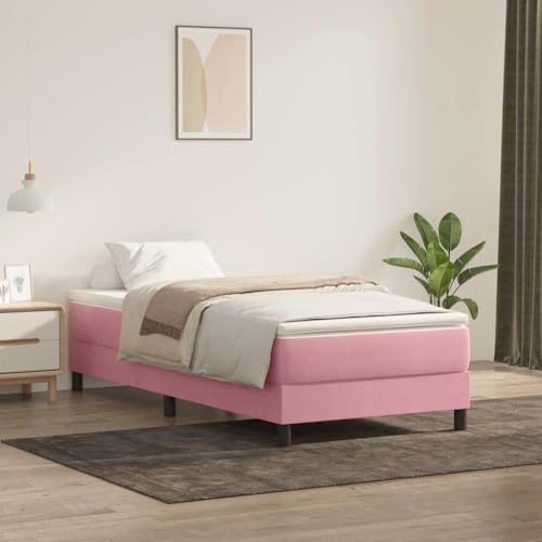 MOBCANT Boxspringbett ohne Matratze, Hausbett Bettrahmen Tagesbett Polsterbett Geeignet für Schlafzimmer Wohnungen Gästezimmer Schulen Rosa 100x220 cm Samt MOBCANT Boxspringbett ohne Matratze, Hausbett Bettrahmen Tagesbett Polsterbett Geeignet für Schlafzimmer Wohnungen Gästezimmer Schulen Rosa 100x220 cm Samt von MOBCANT