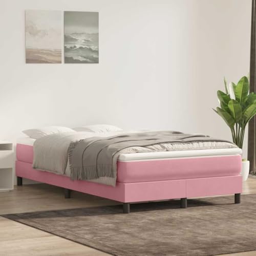 MOBCANT Boxspringbett ohne Matratze, Tagesbett Doppelbett Hausbett Bettrahmen Geeignet für Schulen Schlafzimmer Gästezimmer Hotel Rosa 120x220 cm Samt MOBCANT Boxspringbett ohne Matratze, Tagesbett Doppelbett Hausbett Bettrahmen Geeignet für Schulen Schlafzimmer Gästezimmer Hotel Rosa 120x220 cm Samt von MOBCANT