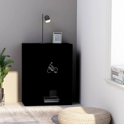MOBCANT Bücherregal 2 Fächer Schwarz 60x30x76,5 cm Holzwerkstoff, Bookshelf Kellerregal Badregal Regal Geeignet für Schlafzimmer Arbeitszimmer Wohnzimmer Wohnung von MOBCANT