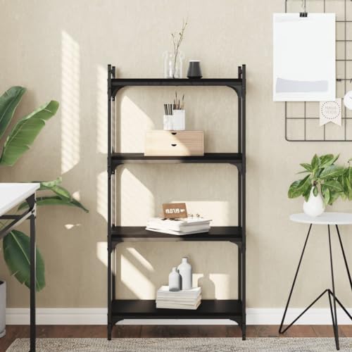 MOBCANT Bücherregal 4 Böden Schwarz 60x30x120 cm Holzwerkstoff, Kellerregal Regal Bookshelf Bücherschrank Geeignet für Wohnung Wohnzimmer Büro Hotel MOBCANT Bücherregal 4 Böden Schwarz 60x30x120 cm Holzwerkstoff, Kellerregal Regal Bookshelf Bücherschrank Geeignet für Wohnung Wohnzimmer Büro Hotel von MOBCANT