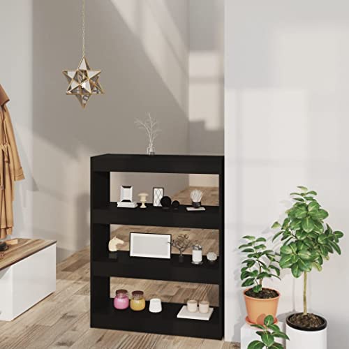 MOBCANT Bücherregal-Raumteiler Schwarz 80x30x103 cm Holzwerkstoff, Vitrinenschrank Standregal Badregal Anlehnregal Geeignet für Wohnung Wohnzimmer Hotel Arbeitszimmer von MOBCANT