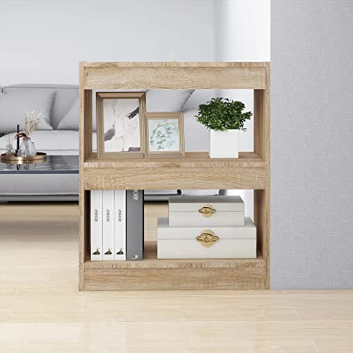 MOBCANT Bücherregal-Raumteiler Sonoma-Eiche 60x30x72 cm, Standregal Badregal Lagerregal Kellerregal Geeignet für Wohnung Hotel Büro Wohnzimmer MOBCANT Bücherregal-Raumteiler Sonoma-Eiche 60x30x72 cm, Standregal Badregal Lagerregal Kellerregal Geeignet für Wohnung Hotel Büro Wohnzimmer von MOBCANT