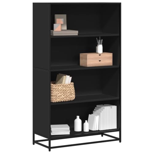 MOBCANT Bücherregal Schwarz 80,5x35x139 cm Holzwerkstoff, Badregal Vitrinenschrank Standregal Kellerregal Geeignet für Hotel Büro Arbeitszimmer Wohnung von MOBCANT