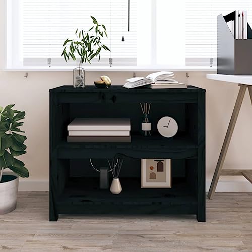 MOBCANT Bücherregal Schwarz 80x35x68 cm Massivholz Kiefer, Badregal Vitrinenschrank Kellerregal Regal Geeignet für Arbeitszimmer Hotel Büro Schlafzimmer MOBCANT Bücherregal Schwarz 80x35x68 cm Massivholz Kiefer, Badregal Vitrinenschrank Kellerregal Regal Geeignet für Arbeitszimmer Hotel Büro Schlafzimmer von MOBCANT