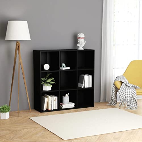 MOBCANT Bücherregal Schwarz 98x29x97,5 cm Holzwerkstoff, Badregal Vitrinenschrank Regal Bücherschrank Geeignet für Arbeitszimmer Hotel Büro Wohnzimmer von MOBCANT