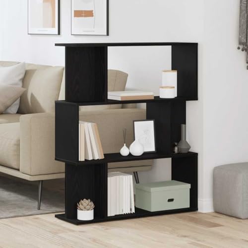 MOBCANT Bücherregal Schwarz Eichen-Optik 80x24x96 cm Holzwerkstoff, Lagerregal Regal Bücherschrank Badregal Geeignet für Hotel Schlafzimmer Wohnung Arbeitszimmer von MOBCANT