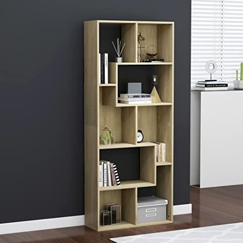 MOBCANT Bücherregal Sonoma-Eiche 67x24x161 cm Holzwerkstoff, Standregal Badregal Vitrinenschrank Regal Geeignet für Wohnung Büro Wohnzimmer Schlafzimmer MOBCANT Bücherregal Sonoma-Eiche 67x24x161 cm Holzwerkstoff, Standregal Badregal Vitrinenschrank Regal Geeignet für Wohnung Büro Wohnzimmer Schlafzimmer von MOBCANT