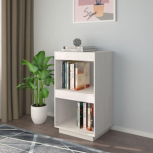 MOBCANT Bücherregal Weiß 40x35x71 cm Massivholz Kiefer, Regal Bücherschrank Standregal Lagerregal Geeignet für Hotel Schlafzimmer Arbeitszimmer Büro von MOBCANT